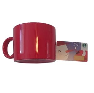 Starbucks Signature Red Coffee Tea Mug, 12 oz. + Blank Holiday Gift Card